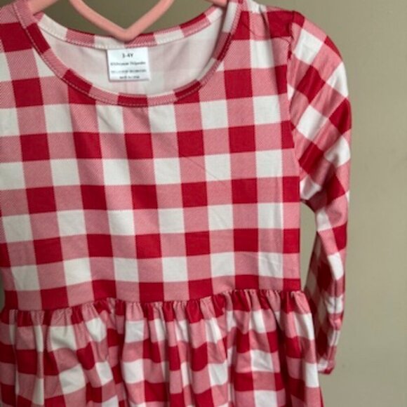 Red Buffalo Plaid Long Sleeve Dress NWT - Picture 4 of 5